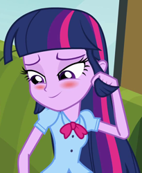 Size: 590x720 | Tagged: safe, screencap, twilight sparkle, equestria girls, blushing, cropped, solo