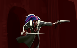 Size: 2750x1712 | Tagged: safe, artist:maxiebrown, twilight sparkle, human, crossover, darkest dungeon, gun, highwayman, humanized, sword, weapon