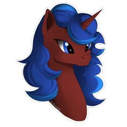 Size: 2000x2000 | Tagged: safe, artist:dreamyartcosplay, oc, oc only, oc:emberfrost, pony, unicorn, bust, female, mare, simple background, transparent background