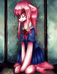 Size: 400x518 | Tagged: safe, artist:liliumena, crossover, female, mare, mirai nikki, ponified, solo, yuno gasai