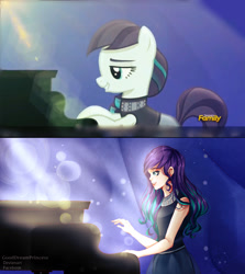 Size: 1437x1614 | Tagged: safe, artist:gooddreamprincess, coloratura, human, the mane attraction, clothes, discovery family logo, humanized, rara, redraw, scene interpretation, skirt, solo, veil