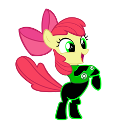 Size: 1152x1152 | Tagged: safe, artist:kingharald, artist:motownwarrior01, apple bloom, crossover, dc comics, green lantern, green lantern (comic), green lantern corps, parody, simple background, solo, transparent background, wristband