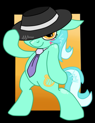 Size: 425x550 | Tagged: safe, artist:krazykari, artist:latecustomer, lyra heartstrings, pony, bipedal, hat, michael jackson, solo