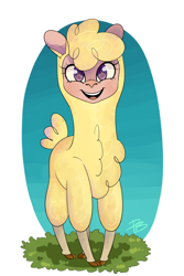 Size: 2000x3000 | Tagged: safe, artist:hfinder, paprika paca, alpaca, them's fightin' herds, community related, cute, looking at you, pacabetes, solo