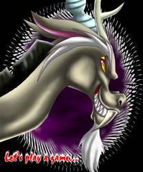 Size: 525x631 | Tagged: safe, artist:seeraphine, discord, draconequus, evil grin, male, solo