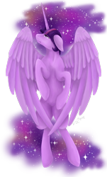 Size: 1024x1698 | Tagged: safe, artist:kankryvantas, twilight sparkle, twilight sparkle (alicorn), alicorn, pony, ethereal mane, female, mare, simple background, solo, spread wings, transparent background