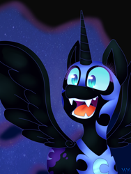 Size: 4800x6400 | Tagged: safe, artist:yiyiart025, nightmare moon, alicorn, pony, absurd resolution, open mouth, solo, spread wings