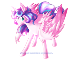 Size: 1250x972 | Tagged: safe, artist:ebonytails, artist:pixelbombpop, princess flurry heart, collaboration, the crystalling, simple background, solo