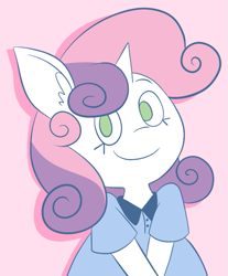 Size: 653x788 | Tagged: safe, artist:typhwosion, sweetie belle, anthro, clothes, dress, looking at you, smiling, solo