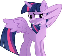 Size: 2003x1805 | Tagged: safe, artist:kehrminator, twilight sparkle, twilight sparkle (alicorn), alicorn, pony, female, light, mare, missing cutie mark, solo, wing hands