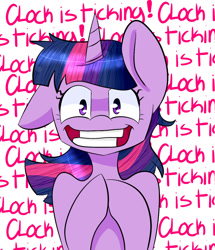 Size: 1032x1200 | Tagged: safe, artist:ohhoneybee, twilight sparkle, clock is ticking, solo, the killing joke, twilight snapple