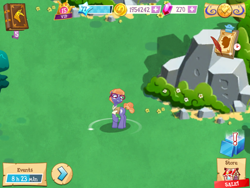 Size: 1024x768 | Tagged: safe, derpibooru import, frazzle rock, game, gameloft, nerd pony