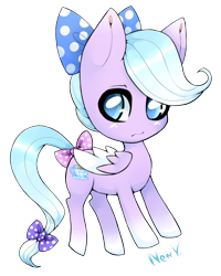 Size: 500x626 | Tagged: safe, artist:newvagabond, oc, oc only, pegasus, pony, hair bow, solo, tail bow