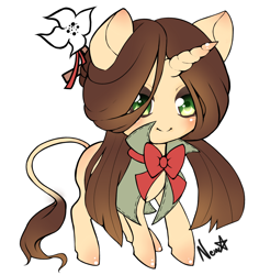 Size: 1170x1239 | Tagged: safe, artist:newvagabond, oc, oc only, classical unicorn, chibi, leonine tail, solo