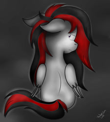 Size: 1024x1138 | Tagged: safe, artist:theartistsora, oc, oc only, oc:thedoctorsora, pegasus, pony, dark, donut steel, female, mare, original character do not steal, sad, solo