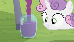 Size: 993x559 | Tagged: safe, screencap, sweetie belle, sisterhooves social, food, grape juice, juice, solo