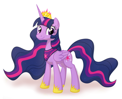 Size: 3172x2577 | Tagged: safe, artist:moemneop, twilight sparkle, twilight sparkle (alicorn), alicorn, pony, crown, female, hoof shoes, jewelry, mare, older, peytral, regalia, solo, tiara, ultimate twilight