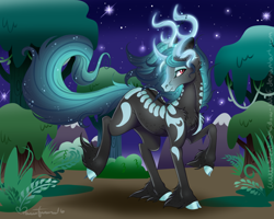 Size: 1024x819 | Tagged: safe, artist:pvrii, oc, oc only, oc:dark moon, original species, solo