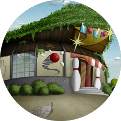 Size: 2000x2000 | Tagged: safe, artist:konsumo, bowling alley, detailed background, no pony, ponyville mystery