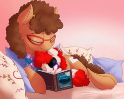 Size: 2500x2000 | Tagged: safe, artist:nobody47, twist, oc, oc:trissie, cute, eyepatch, female, mother and child, mother and daughter, parent and child, reading, twistabetes