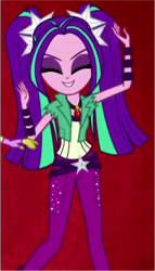 Size: 422x739 | Tagged: safe, screencap, aria blaze, equestria girls, rainbow rocks, ariabetes, cute, dancing, eyes closed, smiling, solo, when she smiles