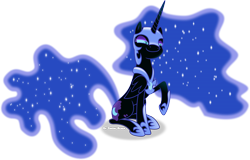 Size: 4230x2709 | Tagged: safe, artist:vector-brony, nightmare moon, the cutie re-mark, grin, lidded eyes, raised hoof, simple background, smiling, solo, transparent background, vector