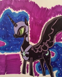 Size: 1586x1982 | Tagged: safe, artist:gdogg25, nightmare moon, alicorn, pony, female, mare, solo, traditional art