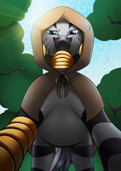 Size: 2480x3507 | Tagged: safe, artist:x-nekopunch-x, zecora, zebra, fanfic art, offscreen character, pov, solo