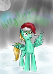 Size: 752x1063 | Tagged: safe, artist:horror, lightning dust, hat, santa hat, solo