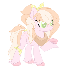 Size: 390x417 | Tagged: safe, artist:sweetkorruption, oc, oc only, oc:ginger gold, freckles, offspring, parent:big macintosh, parent:cheerilee, parents:cheerimac, simple background, solo, transparent background