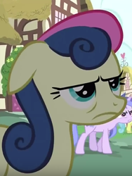 Size: 324x431 | Tagged: safe, screencap, bon bon, sweetie drops, magical mystery cure, bon bon is not amused, solo focus