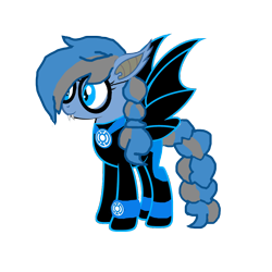 Size: 1152x1152 | Tagged: safe, artist:motownwarrior01, artist:stargazeandsundance, oc, oc only, oc:dark script, bat pony, pony, blue lantern, blue lantern corps, blue lantern ring, dc comics, glasses, green lantern, green lantern (comic), simple background, solo, transparent background, wristband