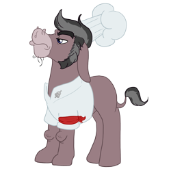 Size: 1000x1000 | Tagged: safe, artist:roxling, oc, oc only, oc:chef ladle, donkey, simple background, solo, transparent background