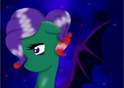 Size: 702x500 | Tagged: safe, artist:purpleloverpony, oc, oc only, oc:midnight charmer, bat pony, pony, bust, portrait, profile, solo