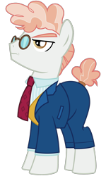 Size: 1440x2400 | Tagged: safe, artist:cheezedoodle96, svengallop, pony, the mane attraction, .svg available, clothes, glasses, necktie, shirt, simple background, solo, suit, svg, tail wrap, transparent background, vector