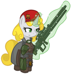 Size: 3062x3186 | Tagged: safe, artist:he4rtofcourage, oc, clothes, coat, courier, elite riot gear, fallout, fallout: new vegas, gauss rifle, ponified, ycs-186
