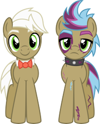 Size: 4367x5393 | Tagged: safe, artist:osipush, frederic horseshoepin, absurd resolution, alternate hairstyle, alternate universe, bowtie, choker, face paint, hair dye, mane dye, solo, spiked choker, tattoo