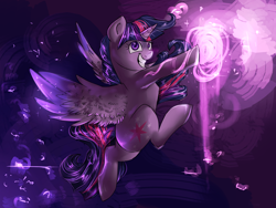 Size: 2414x1817 | Tagged: safe, artist:segraece, twilight sparkle, twilight sparkle (alicorn), alicorn, pony, female, magic, mare, smiling, solo