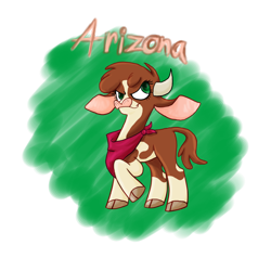 Size: 1024x1024 | Tagged: safe, artist:sonicanddisneyland1, arizona cow, cow, them's fightin' herds, cloven hooves, community related, female, smirk, solo