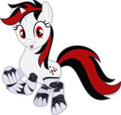 Size: 4169x3932 | Tagged: safe, artist:adog0718, oc, oc only, oc:blackjack, cyborg, pony, unicorn, fallout equestria, fallout equestria: project horizons, the cutie re-mark, cutie mark, fanfic, fanfic art, female, hooves, horn, inkscape, level 1 (project horizons), looking at you, mare, open mouth, simple background, solo, starlight says bravo, transparent background, vector