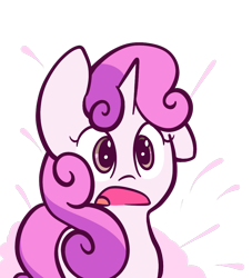 Size: 1000x1100 | Tagged: safe, artist:spikedmauler, sweetie belle, floppy ears, go ask sweetie belle, open mouth, reaction image, shock, shocked, simple background, solo, surprised, transparent background