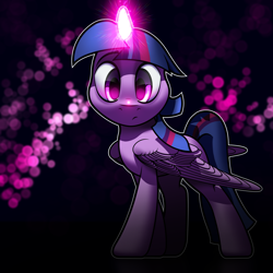 Size: 5000x5000 | Tagged: safe, artist:autello, twilight sparkle, twilight sparkle (alicorn), alicorn, pony, absurd resolution, female, glow, glowing horn, magic, mare, solo