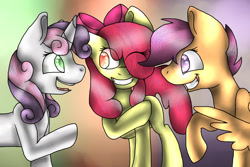 Size: 1800x1200 | Tagged: safe, artist:saundveyvpay, apple bloom, scootaloo, sweetie belle, cutie mark crusaders