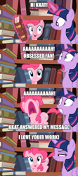 Size: 600x1352 | Tagged: safe, artist:estories, derpibooru import, pinkie pie, twilight sparkle, twilight sparkle (alicorn), alicorn, earth pony, pony, fallout equestria, pinkie apple pie, female, image macro, kkat, mare, meme, screencap comic