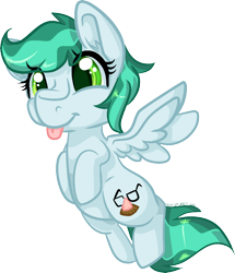 Size: 1088x1267 | Tagged: safe, artist:paintsplatter, oc, oc only, oc:breezy wind, offspring, parent:blossomforth, parent:pokey pierce, solo