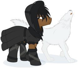 Size: 3424x3000 | Tagged: safe, artist:rusilis, werewolf, a song of ice and fire, game of thrones, ghost (got), jon snow, ponified