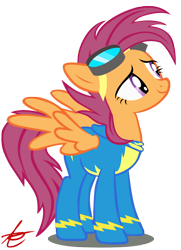 Size: 1404x1944 | Tagged: safe, artist:grandilfromponychan, scootaloo, adult, older, simple background, solo, transparent background, vector, wonderbolts, wonderbolts uniform