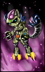 Size: 700x1100 | Tagged: safe, artist:alvh-omega, bon bon, sweetie drops, pony, robot, bipedal, solo