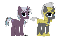 Size: 5400x3900 | Tagged: safe, artist:tentajack, oc, oc only, oc:whispen, cyoa:royal guard survival, duo, female, guardsmare, mare, royal guard, simple background, transparent background, vector