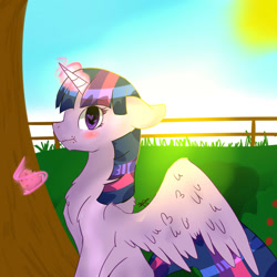 Size: 1024x1024 | Tagged: safe, artist:shibamoustache, twilight sparkle, twilight sparkle (alicorn), alicorn, pony, blushing, female, looking at you, mare, solo